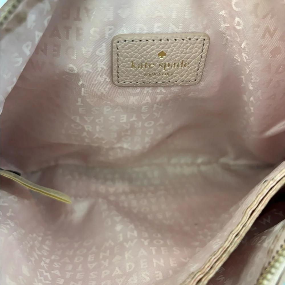 Kate Spade Leila Triple Gusset Pebble Cow Leather Crossbody Light Pink WKRU5503